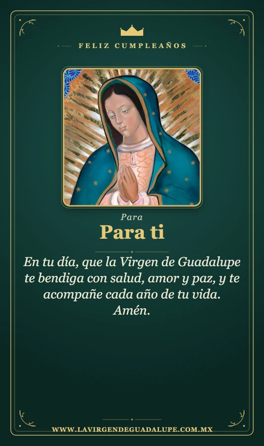 Bendición de la Virgen de Guadalupe, diseño Clásica