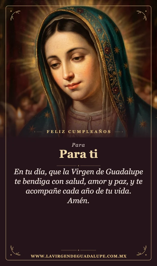 Bendición de la Virgen de Guadalupe, diseño Rostro