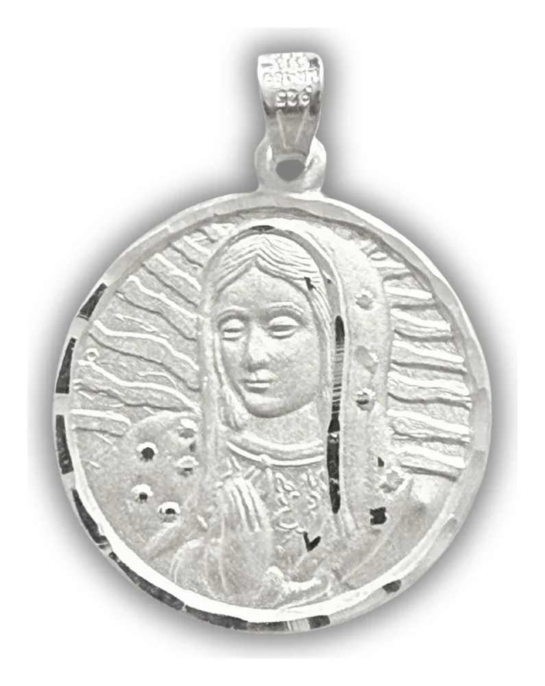 Medalla de Plata de la Virgen de Guadalupe de Medio Torso Mate