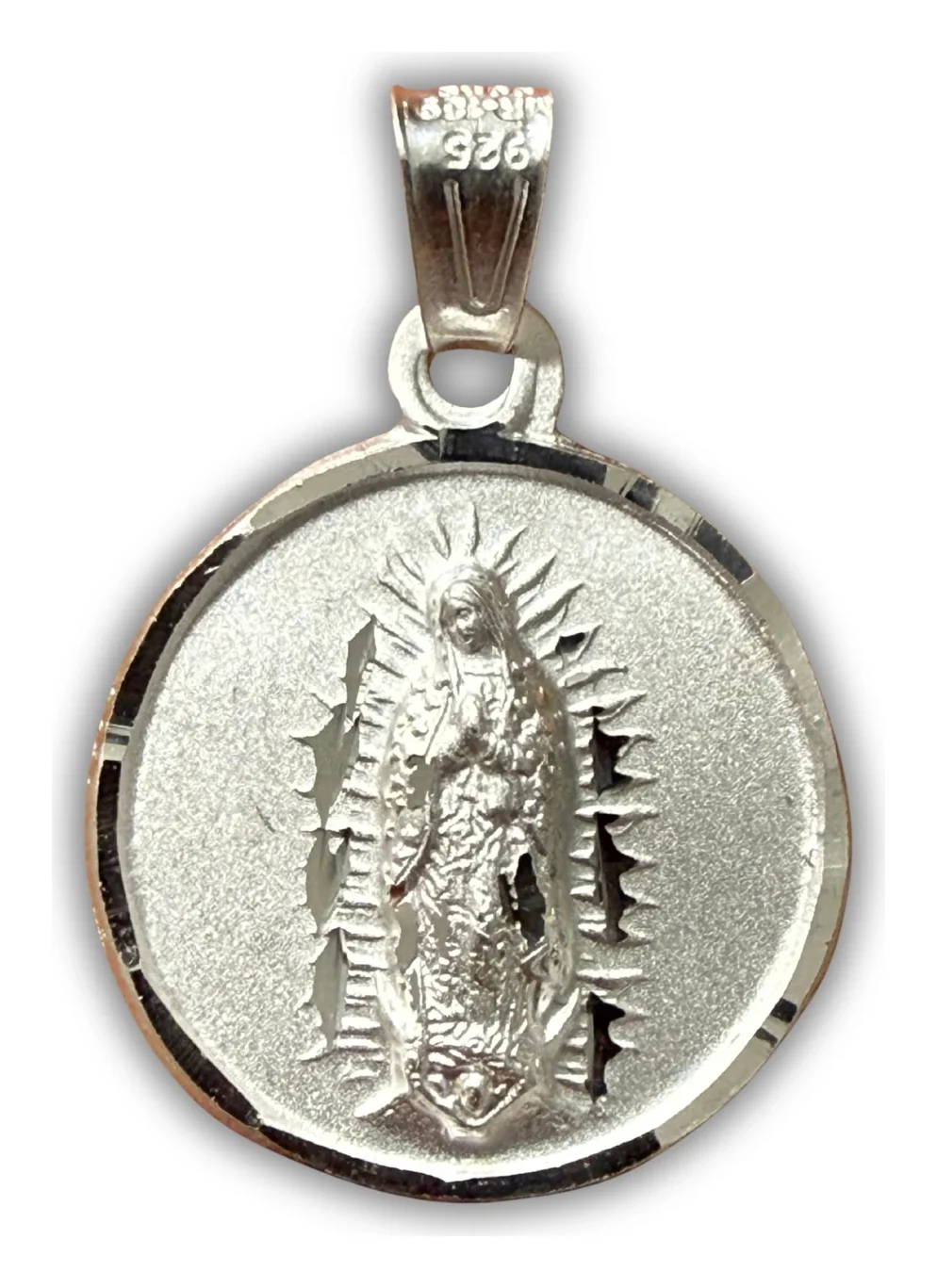 Medalla de Plata de la Virgen de Guadalupe Redonda Mate